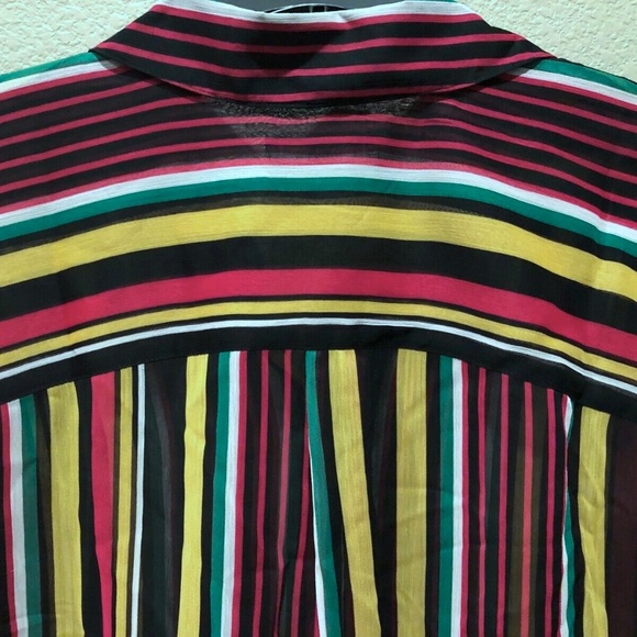 (NWT) INC International Concepts Women's Party Stripe Sheer Top Plus Size 2X - Picture 12 of 14
